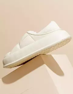 Imagem do Chinelos de algodão impermeáveis para casais, sapatos de confinamento de pelúcia interior, bolsas femininas e chinelos domésticos, outono e inverno