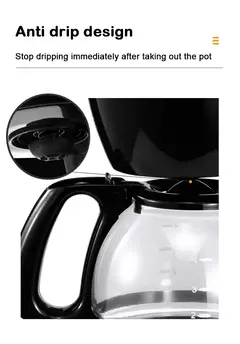 DMWD-Máquina De Café Espresso Latte Elétrica Semi-Automática, Mini Gotejamento Moka, Máquina De Cerveja De Café Americana, Caldeira De Chá, 0.6L