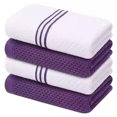 Olanly-Absorvente Algodão Cozinha Toalha, Waffle Weave Stripe, Dishcloth macio, Panos de limpeza, Casa, Secagem, 4 pcs, 6pcs na internet