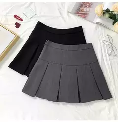 Mini vestido de cintura alta feminino, Cinza, Emagrecimento, Versátil, Anti-Exposição, Saia Linha A, Design, Sentido, Primavera, Outono, Novo, 2022 - Wolf Magazine