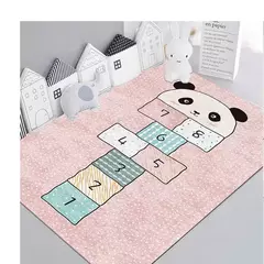 Tapete antiderrapante para jogos de desenhos animados para crianças, decoração de lar, baby crawling, meninos e meninas, cinza claro, jogo, enfeites infantis