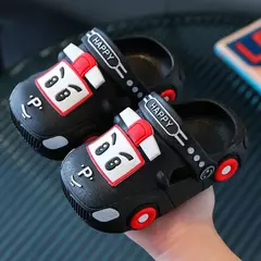 Verão novo deslumbrante legal criança oco sandálias bebê bonito dos desenhos animados carro casa chinelos menino respirável antiderrapante sapato de praia menina sapato na internet