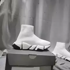 Confortável tecido de malha sapatos esportivos masculinos casuais deslizamento-em mocassins perna reta tubo meias tênis unisex verão salto baixo - Wolf Magazine