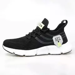 Tênis de corrida clássicos respiráveis masculinos, Sapatos de malha confortáveis leves ao ar livre, Deslizamento em sapatos de caminhada, Tênis na internet