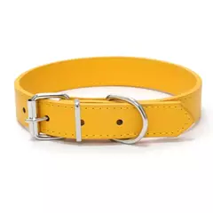Imagem do Coleira de couro para cachorro, cor sólida, ajustável, gato, filhote de cachorro, alça de pescoço, adequada para cães médios e pequenos, suprimentos para animais de estimação