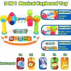 Teclado Piano com Som Claro para Crianças, Música Giratória, Brinquedo Educacional Da Música, Presentes do bebê