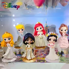 Imagem do Bandai anime disney princesa elsa ariel alice neve branca q posket presentes de natal ou coleção genuína figura de ação modelo brinquedos