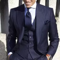 Blazer listrado masculino com calça e jaqueta, sing masculino para noivo, traje de casamento, colete, 3 peças, 2024 na internet