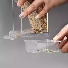 1pc alimentador de papagaio anti-derramamento transparente caixa de comida de pássaro dispositivo de alimentação clara para papagaios durável caixa de alimentação de pássaros - comprar online