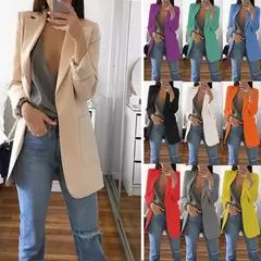 Terno casual slim fit feminino com pescoço polo, casaco temperado, moda europeia e americana, casaco de lã primavera e outono, 2024 na internet