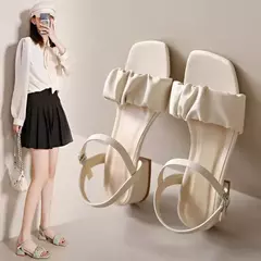 Sandálias de salto alto com saia feminina, com linha, sapatos glamorosos, estilo fada, casual, novo, verão, 2022, solteiro