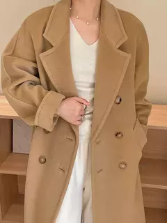 Casaco de Cashmere Camel Classic, casaco de lã de comprimento médio, novo, 101801, outono e inverno - loja online
