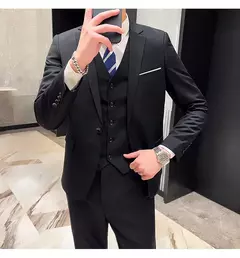 Terno de casamento casual de negócios masculino, conjunto de 3 peças, colete e calças masculinas bonitas de banquete, alta qualidade, nova moda, R$ 2020 na internet