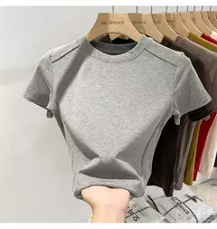 Imagem do Aossviao verão branco camiseta de algodão feminino de manga curta estudante versátil solto meia manga camiseta harajuku tendência superior