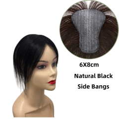 Não há necessidade de clipe de cabelo humano toppers gancho e laço pasta mágica invisível 3d franja de ar para mulheres centro separação postiços remendos - Wolf Magazine