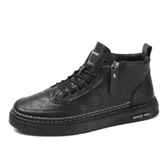 Botas masculinas de inverno sapatos de couro de alta qualidade moda sapatos de algodão moda botas de tornozelo negócios casuais sapatos ao ar livre tênis masculinos novo - comprar online