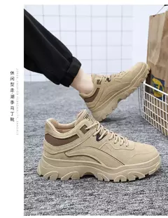 Sapatos de sola grossa masculina, botas de deserto, táticas calorosas, strappy nu, moda ao ar livre, novo, inverno, 2023 - loja online