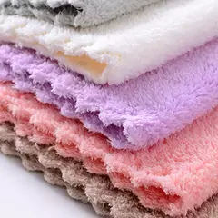 Toalha de rosto de veludo coral Absorvente de microfibra Toalha de mão quadrada de alta densidade Toalhetes de limpeza rápida Suprimentos de lenço limpo - comprar online