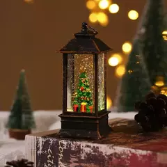 Retro Quadrado Papai Noel LED Night Light, Luzes de vento, Enfeites De Árvore De Natal, Presente De Decoração De Casa - comprar online