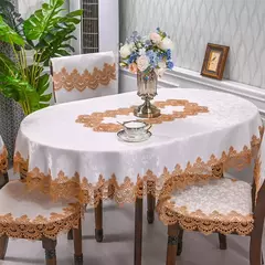 Imagem do Toalha de mesa redonda do laço europeu para a sala de estar, mesa de chá simples, hotel, hotel, agregado familiar, luxo, pano