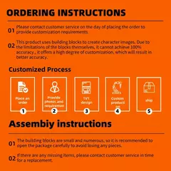 Plan laranja blocos de construção personalizados personagem personalizado casal conjunto corpo inteiro 2 minifiguras pequenas grânulos foto - loja online