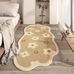 Tapete irregular de pelúcia macia para sala de estar Tapete de área grande Tapete de cabeceira do quarto minimalista Tapetes de mesa de café Tapete confortável