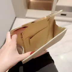Bolsa de noite prateada dourada para mulheres, moda elegante, embreagem de banquete, bolsa de ombro feminina, festa de casamento na internet