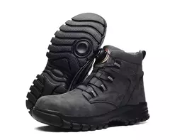 Imagem do Botas de segurança impermeáveis para homens, Botas de trabalho em aço indestrutível, Anti-Smash, Resistente a facadas, Sapatos de motociclista