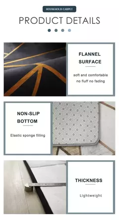 Tapetes geométricos antiderrapantes para sala de estar, tapete lavável, tapete - comprar online