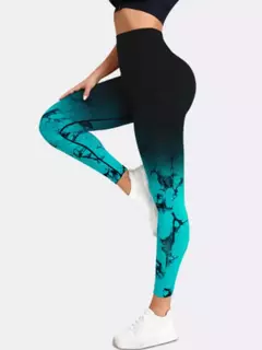 Imagem do Leggings de ioga sem costura para mulheres, calças de ginástica, push up, esportes, corrida, gradiente, cintura alta, treino