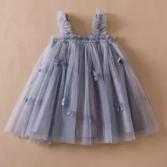 Borboleta 3D para bebês, vestido de princesa tutu, vestido de festa de aniversário, roupa infantil, novo, verão, 1 a 5 anos, 2024 - loja online