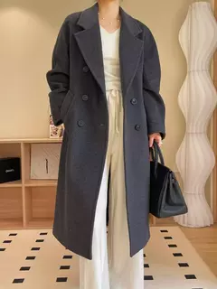 Casaco de Cashmere Camel Classic, casaco de lã de comprimento médio, novo, 101801, outono e inverno na internet