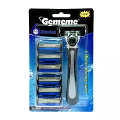 Imagem do Navalha manual masculina com 6 camadas, ferramentas para depilação facial, barbeador de segurança