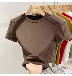 Aossviao verão branco camiseta de algodão feminino de manga curta estudante versátil solto meia manga camiseta harajuku tendência superior - Wolf Magazine