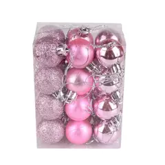 Christmas Tree Bauble Pendurado Ornamento para Decoração de Casa, Xmas Ball, Pendant Balls, Party Decor, 30mm, 24Pcs