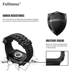 Capa e Pulseira de Silicone Apple Watch com Capa Protetora de Tela, Strap Robusto, Ultra 2, Série 9, 8, 7, 40mm, 41mm, 44mm, 45mm, 49mm - comprar online