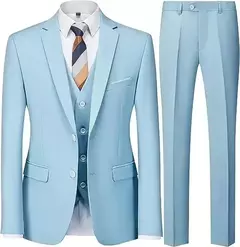 Conjunto de terno casual masculino de negócios, jaqueta masculina, blazers, calças, calças, colete, colete, moda, 2023 - loja online
