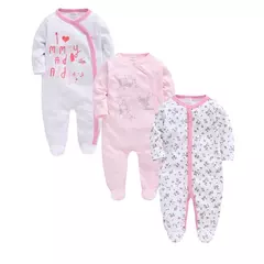 3/4 pçs muito kavkas bebê menino macacão recém-nascido algodão meninas roupas de manga longa verão macio macacão o pescoço 0-12m macacão roupas - Wolf Magazine