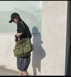 Imagem do Bolsa de lona vintage para mulheres, sacolas de ombro adolescente, sacos mensageiro para senhoras, bolsa casual, bolsa crossbody