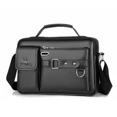 Bolsa de ombro de grande capacidade bolsa de mensageiro masculina de couro business commuter bolsa impermeável resistente ao desgaste pode ser armazenada na internet