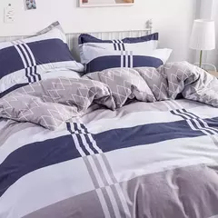 Listrado impressão algodão Duvet Cover Set, Soft Skin Friendly cama fronha, 1PC, 2PC, 3 PCs, 100% algodão - Wolf Magazine