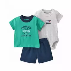 Conjunto de roupas de algodão do bebê recém-nascido, dinossauro bonito dos desenhos animados, manga curta, shorts, macacão, roupas infantis, 6-24m, verão