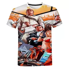 Camiseta para jogo GTA para homens e mulheres impressa em 3D, manga curta, extragrande, casual, moda Harajuku, verão, novo - Wolf Magazine