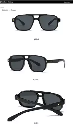 SHAUNA-Retro Double Bridges Square Sunglasses para homens e mulheres, gradiente tons, designer de moda, rebites óculos de sol, UV400 - Wolf Magazine