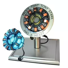 Avenger homem de ferro mk1 arco reator tony stark coração da marca figura luz led modelo super-herói 1:1 cosplay brinquedos lâmpada peito crianças presente