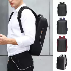 Mochila com carapaça dura casual masculina, anti-roubo, alta capacidade, viagem, carregamento USB, negócio, bolsa para computador masculino, moda - loja online