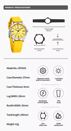 Naviforce relógio de pulso feminino simples, pulseira de silicone impermeável, novo design, moda, para senhoras, 2024 - Wolf Magazine