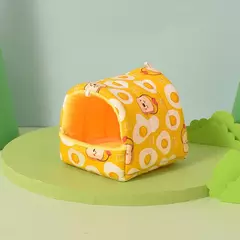 Imagem do Casa fofa de cobaia furões pequeno animal rede furão gaiola acessórios camas inverno quente chinchila esteira casa de hamster