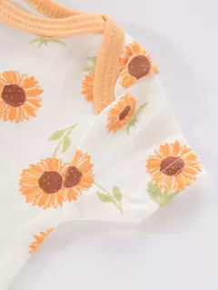 Recém-nascido manga curta em torno do pescoço macacão, onesies para bebês meninos e meninas, desenhos animados flores animais impressão, roupas infantis, 4pcs - comprar online