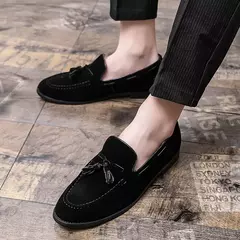 Mocassim preto masculino, mocassim de pedal único, sapato de vestido de negócios marrom, vestido de noiva italiano, tamanho 38-48, novo - Wolf Magazine
